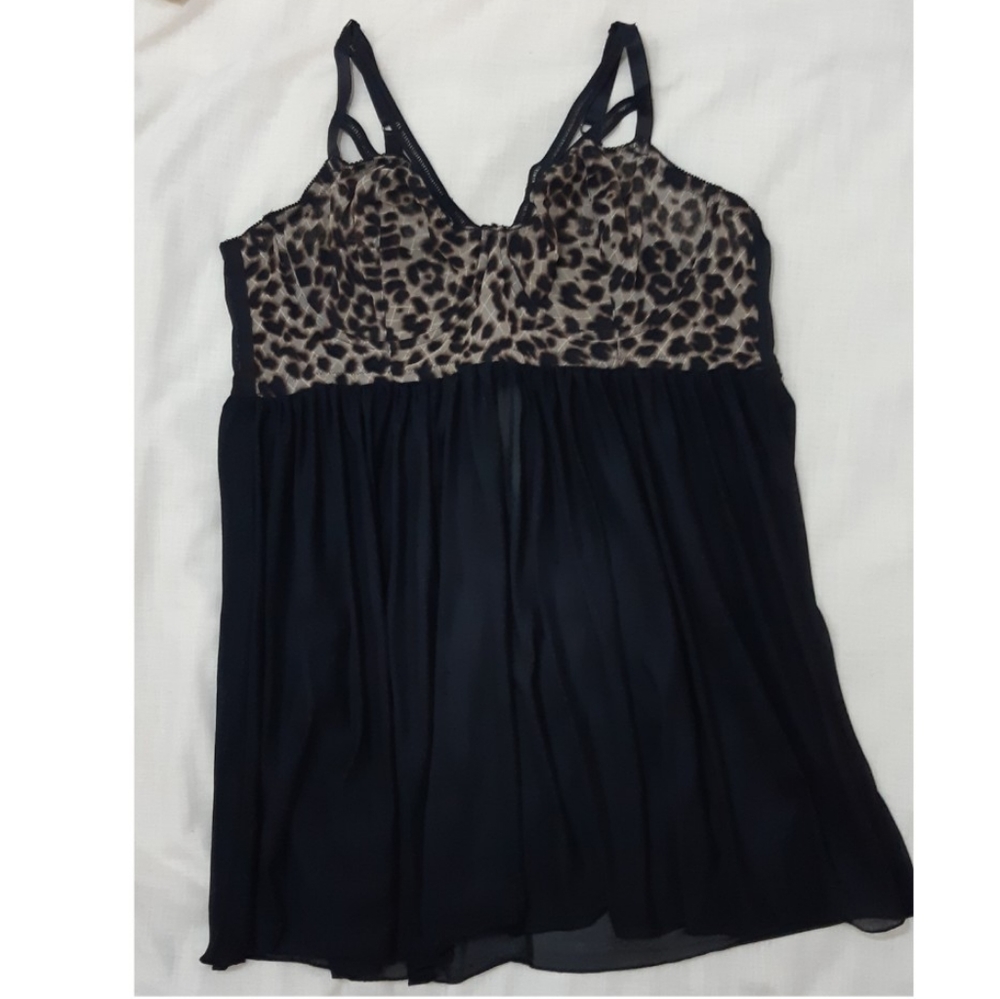 TORRID plus leopard print lyngerie baby doll 2X